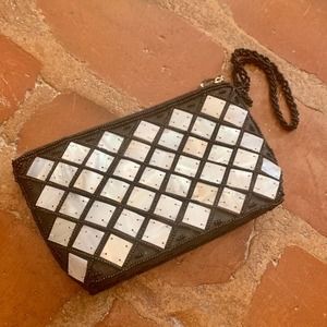 Vintage Mod by design Spun Silk Natural Horn and Seed Bead Wristlet Vietnam